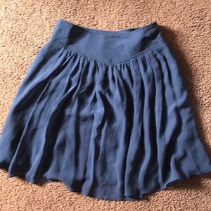 Odille Anthropologie silk navy skirt 6